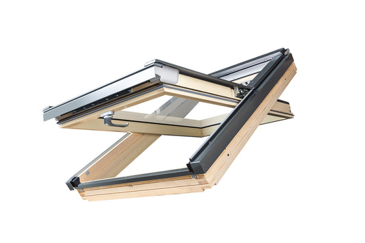 Fakro Centre Pivot Window Pine (Slate Flashing)